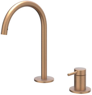Bond Wastafelmengkraan - 2-gats - bladmontage - uitloop - coldstart - Geborsteld mat koper PVD 6100305 Koper geborsteld