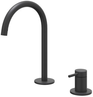 Bond Wastafelmengkraan - 2-gats - bladmontage - uitloop - coldstart - Mat zwart PED 6100302 Zwart mat