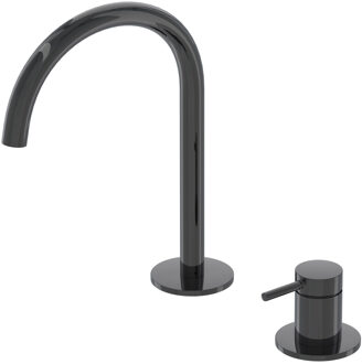 Bond Wastafelmengkraan - 2-gats - bladmontage - uitloop - coldstart - Zwart chroom PVD 6100307 Zwart Chroom glans