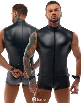 Bondage-body met Handboeien , SJ2150476 - Maat:: S