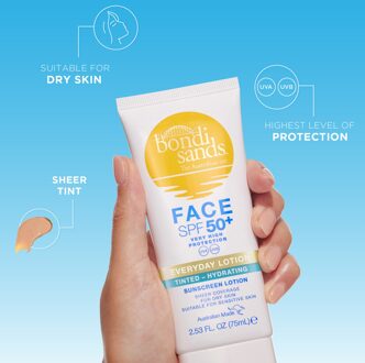 Bondi Sands SPF 50+ Geurvrije 3 Star Hydraterende Getinte Gezichtslotion 75 ml