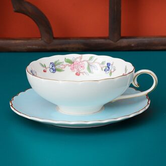 Bone China Bloem Thee Kop En Schotel In Gouden Rand Creatieve Koffiekopje Plaat Unieke Party Servies Nordic home Decor
