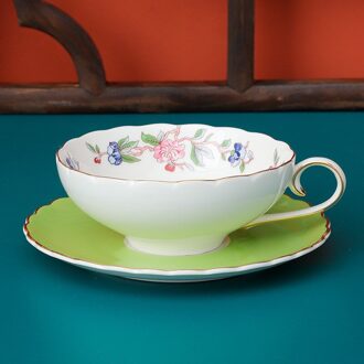 Bone China Bloem Thee Kop En Schotel In Gouden Rand Creatieve Koffiekopje Plaat Unieke Party Servies Nordic home Decor