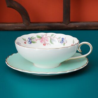 Bone China Bloem Thee Kop En Schotel In Gouden Rand Creatieve Koffiekopje Plaat Unieke Party Servies Nordic home Decor