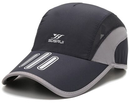 Bone Snapback Man Klimmen Mesh Running Snel Droog Ademend Sport Hoed Lichtgewicht Baseball Tennis Cap Hoed Voor Mannen donker grijs