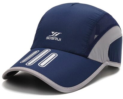 Bone Snapback Man Klimmen Mesh Running Snel Droog Ademend Sport Hoed Lichtgewicht Baseball Tennis Cap Hoed Voor Mannen marine blauw