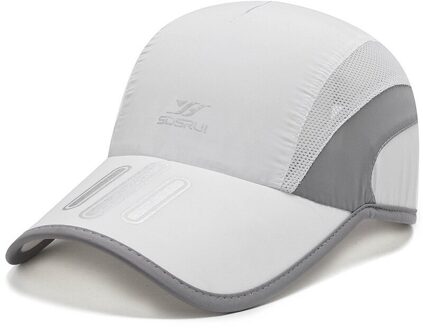 Bone Snapback Man Klimmen Mesh Running Snel Droog Ademend Sport Hoed Lichtgewicht Baseball Tennis Cap Hoed Voor Mannen wit