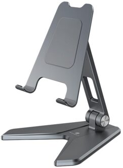Boneruy Flodable Desktop Tablet Stand Verstelbare Legering Mobiele Telefoon Tablet Houder Beugel Voor 4-12.9Inch Telefoon Ipad grijs
