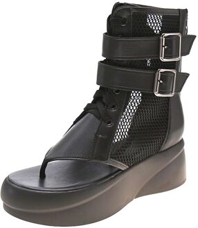 Bonjomarisa Trendy Vrouwelijke Open Teen Gladiator Sandalen Howllow Out Gesp Goth Flip Flop Sandalen Vrouwen Platform Zomer Schoenen Vrouw 5