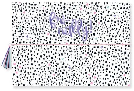 Bonjour babe documentenmap pp, kleur wit met hartjes