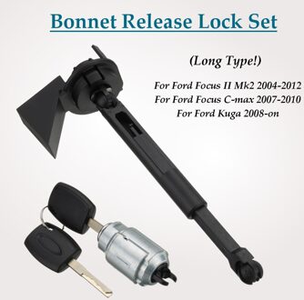 Bonnet Hood Release Lock Set Met 2 Sleutels Korte Type Voor Ford Focus Ii Mk2 2004 Lange Type voor Ford Focus C-Max 2007 lang type