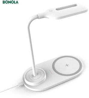 Bonola 10W Draadloze Opladen Led Tafellamp Voor Samsung S20/S10/Note10 Snelle Draadloze Oplader Voor Iphone 11pro/Xr/Xs/8 Verstelbare