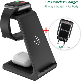 Bonola Qi 3 in 1 Wireless Charging Station For iPhone11Pro/Xr/Xs/AirPods Pro/iWatch5 Wireless Charger For SamsungS10/Buds/Watch