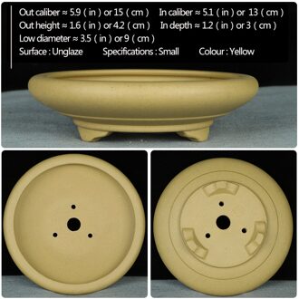 Bonsai pot Unglaze wastafel China YiXing Mini Bonsai potten tuin bloempot Paars zand Ventilatie keramische Vetplanten bloempotten geel Clay-S
