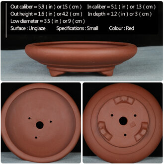 Bonsai pot Unglaze wastafel China YiXing Mini Bonsai potten tuin bloempot Paars zand Ventilatie keramische Vetplanten bloempotten rood Clay-S