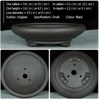 Bonsai pot Unglaze wastafel China YiXing Mini Bonsai potten tuin bloempot Paars zand Ventilatie keramische Vetplanten bloempotten zwart Clay-S