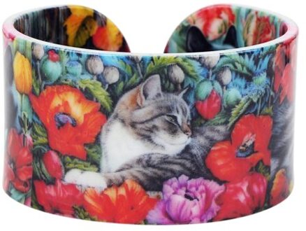 Bonsny Plastic Kleurrijke Elegante Kat Kitten Bangles Armbanden Craft Sieraden Voor Vrouwen Meisje Dier Accessoires