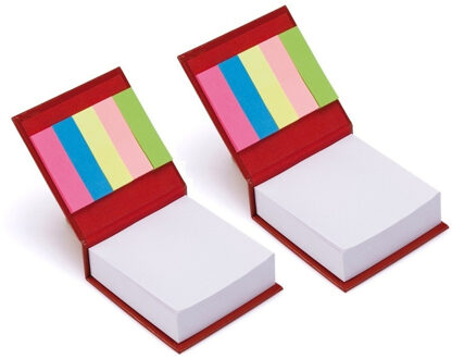 Boodschappen notitieblok met kaft - 10x stuks - rood - bloknotes met memoblaadjes - thuis / kantoor
