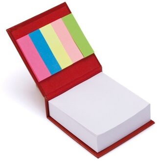 Boodschappen notitieblok met kaft - rood - bloknotes met memoblaadjes - thuis / kantoor