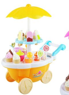Boodschappen Speelgoed Mini Trolley Meisje Snoep Auto Ijs Winkel Supermarkt Kinderen Huis Speelgoed Verlichting Speelgoed Auto Cadeau Speelgoed Muziek geel