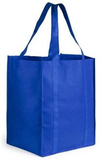 Boodschappen tas/shopper BIGGY - blauw - 38 x 33 x 25 cm - Boodschappentassen