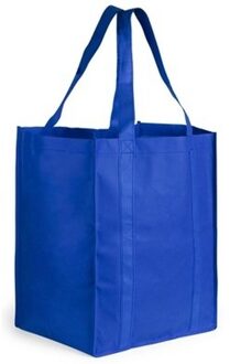 Boodschappen tas/shopper BIGGY - blauw - 38 x 33 x 25 cm - Stevige boodschappentassen/shopper bag