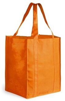 Boodschappen tas/shopper BIGGY - oranje - 38 x 33 x 25 cm - Boodschappentassen