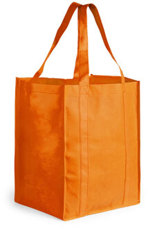 Boodschappen tas/shopper BIGGY - oranje - 38 x 33 x 25 cm - Stevige boodschappentassen/shopper bag