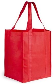 Boodschappen tas/shopper BIGGY - rood - 38 x 33 x 25 cm - Boodschappentassen