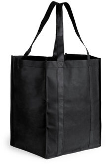 Boodschappen tas/shopper BIGGY - zwart - 38 x 33 x 25 cm - Stevige boodschappentassen/shopper bag
