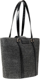 boodschappentas Dames zwart/beige