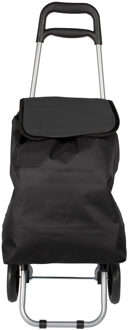 Boodschappentrolley tas op wielen - Shop and Go - zwart - 92 x 35 x 28 cm - 40 liter