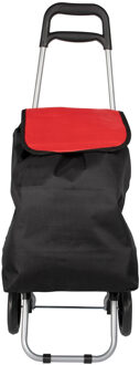Boodschappentrolley tas op wielen - Shop and Go - zwart/rood - 92 x 35 x 28 cm - 40 liter Multi