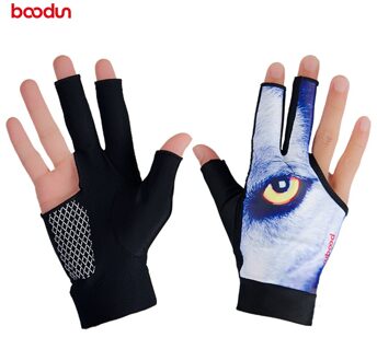 BOODUN Professionele Mannen Biljart Handschoenen 3 Vingers Handschoenen antislip Snookers Handschoenen Biljart Handschoenen 1 stks blauw L