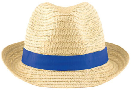 Boogie paperstraw hoed Blauw - One size
