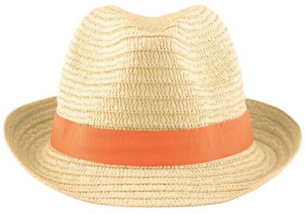 Boogie paperstraw hoed Oranje - One size