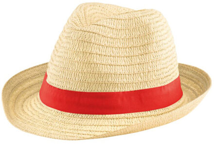 Boogie paperstraw hoed Rood - One size