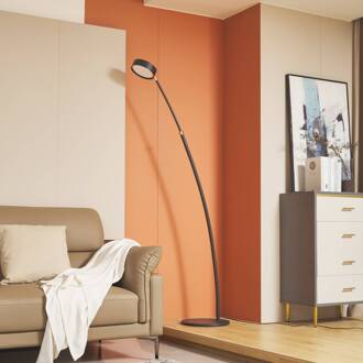 booglamp Boga, zwart, metaal, dimbaar zwart, wit