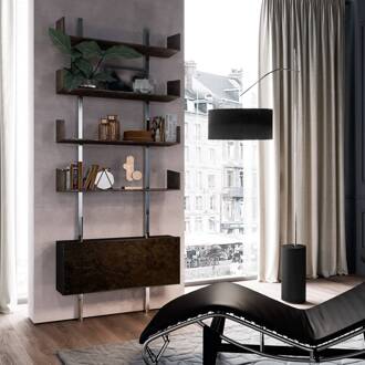 booglamp Gru, zwart, aluminium zwart, gesatineerd aluminium