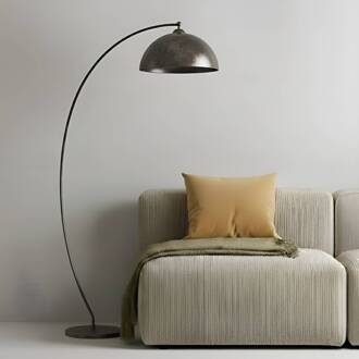 booglamp Jonera, grijs, metaal, E27, 185 cm hoog donkergrijs