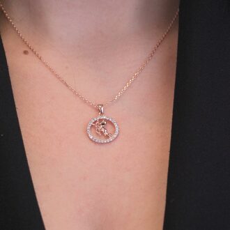 Boogschutter Zodiac Hangers - Roségoud en Kristal - maat