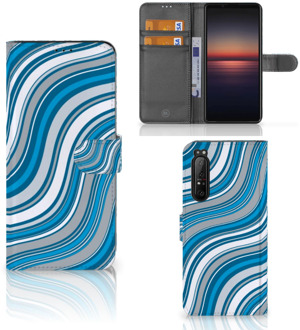 Book Case Sony Xperia 1 II Hoesje Waves Blue