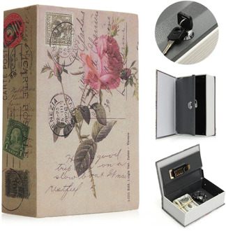 Book Safes Fun Simulation Key Lock Book box Metal Steel Cash Secure Secret Hidden Piggy Bank Storage Box (Size 18*11.5*5.5cm)