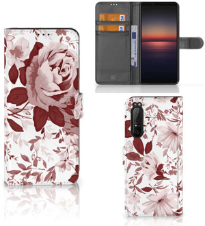 Bookcase Sony Xperia 1 II GSM Hoesje Watercolor Flowers