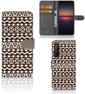 Bookcase Sony Xperia 1 II Hoesje Aztec Brown