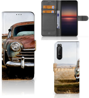 Bookcover Sony Xperia 1 II Telefoonhoesje Vintage Auto