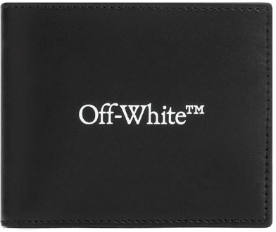 Bookish Bi-fold Leren Portemonnee Zwart Off White , Black , Heren - ONE Size