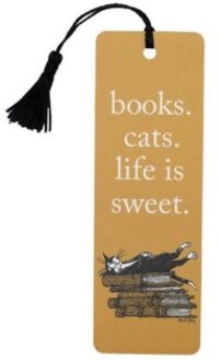Books. Cats. Life Is Sweet. Bookmark