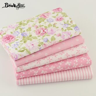 Booksew 100% Katoen Stof 5 pcs 40 cm * 50 cm Roze Voor Naaien Fat Quarter Quilten Patchwork Tissue Pop doek Kinderen Beddengoed Textiel