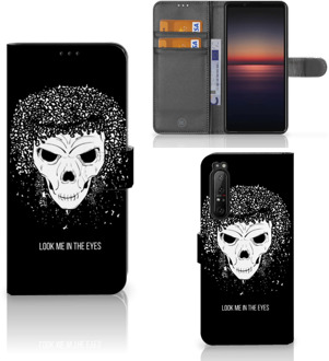 Bookstyle Case Sony Xperia 1 II Telefoonhoesje met Tekst Skull Hair